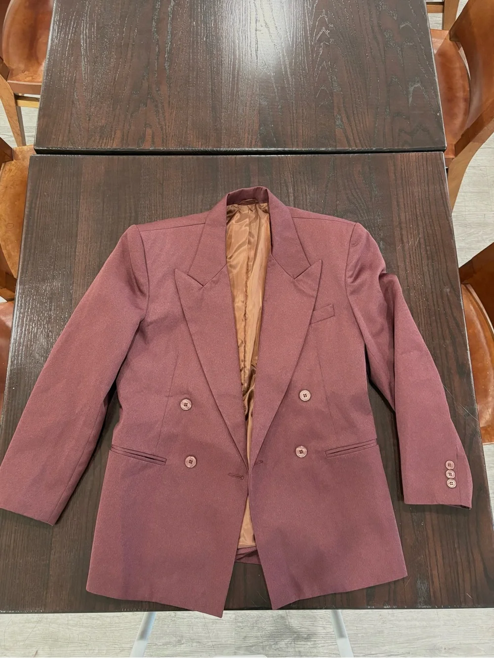 Men's Double-Breasted Burgundy Blazer